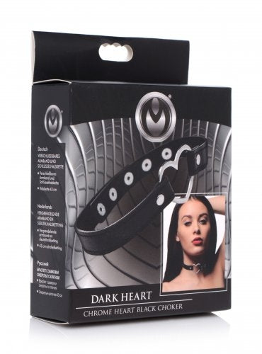 Master Series Dark Heart Chrome Heart Choker - Black