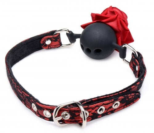 Master Series Silicone Ball Gag with Rose