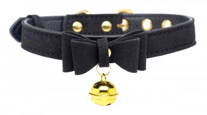 Master Series Golden Kitty Cat Bell Collar - Black/Gold