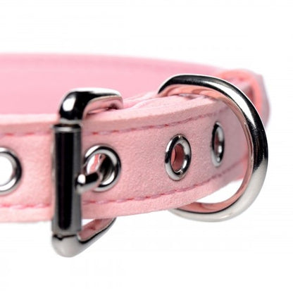 Master Series Golden Kitty Cat Bell Collar - Pink/Silver