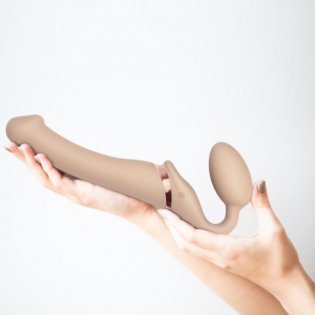 StrapOnMe Vibrating Bendable Strap-On Vanilla M (MSRP CAD$194.99)