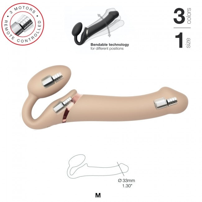 StrapOnMe Vibrating Bendable Strap-On Vanilla M (MSRP CAD$194.99)