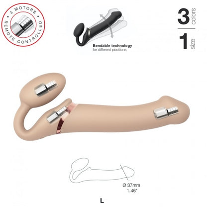 StrapOnMe Vibrating Bendable Strap-On Vanilla L (MSRP CAD$209.99)
