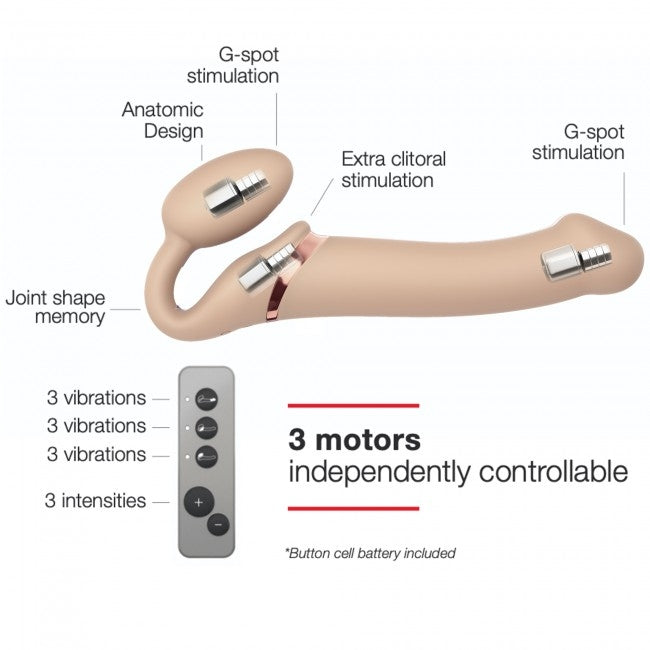 StrapOnMe Vibrating Bendable Strap-On Vanilla L (MSRP CAD$209.99)