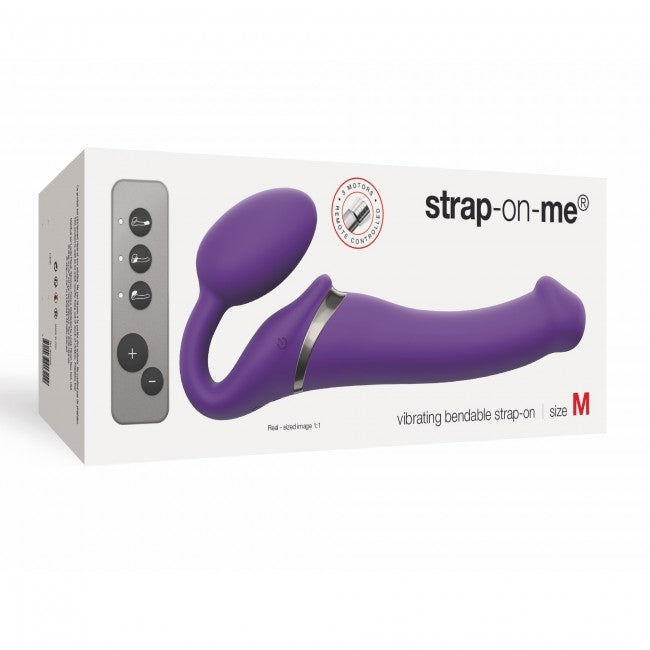 StrapOnMe Vibrating Bendable Strap-On Purple M (MSRP CAD$194.99)
