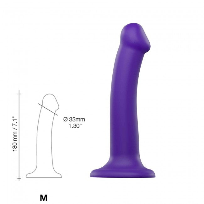 StrapOnMe Semi-Realistic Dual Density Bendable Dildo Purple M (MSRP CAD$104.99)