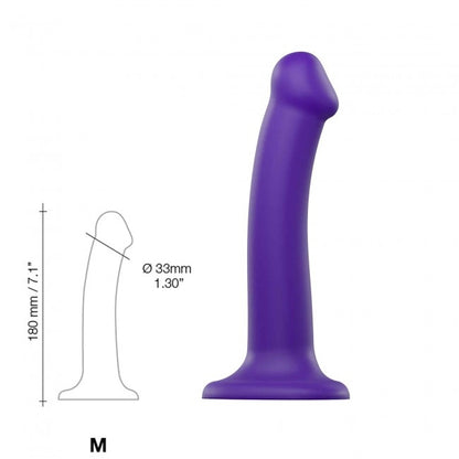 StrapOnMe Semi-Realistic Dual Density Bendable Dildo Purple M (MSRP CAD$104.99)