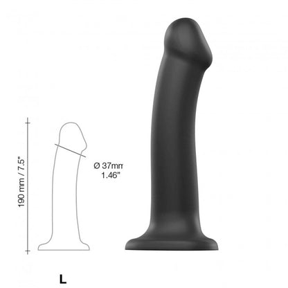 StrapOnMe Semi-Realistic Dual Density Bendable Dildo Black L (MSRP CAD$119.99)
