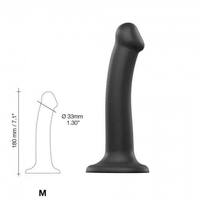 StrapOnMe Semi-Realistic Dual Density Bendable Dildo Black M (MSRP CAD$104.99)