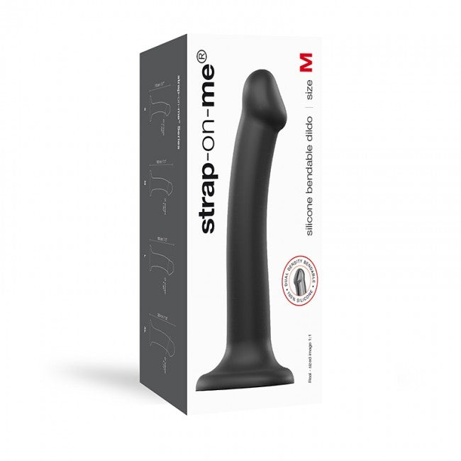 StrapOnMe Semi-Realistic Dual Density Bendable Dildo Black M (MSRP CAD$104.99)