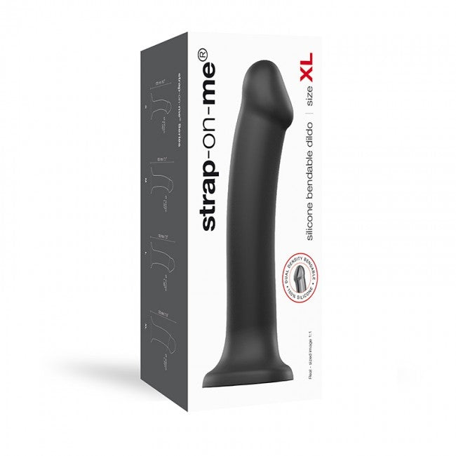 StrapOnMe Semi-Realistic Dual Density Bendable Dildo Black XL (MSRP CAD$134.99)