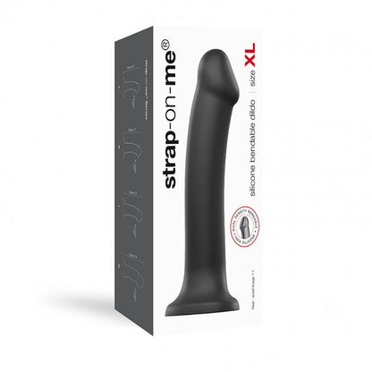 StrapOnMe Semi-Realistic Dual Density Bendable Dildo Black XL (MSRP CAD$134.99)