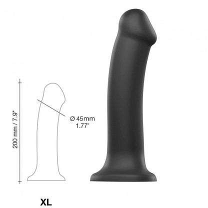 StrapOnMe Semi-Realistic Dual Density Bendable Dildo Black XL (MSRP CAD$134.99)