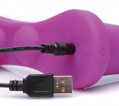 Strap U Double Take 10X Double Penetration Vibrating Strap-on Harness - Purple