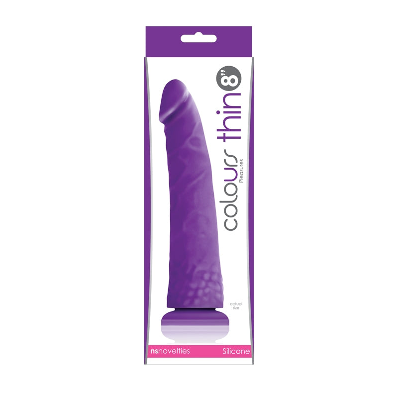 NS - Colours - Pleasures - Thin 8" Dildo - Purple