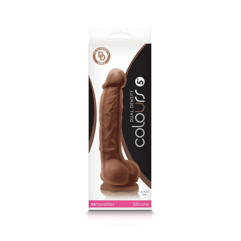 NS - Colours - Dual Density - 5" Dildo - Brown