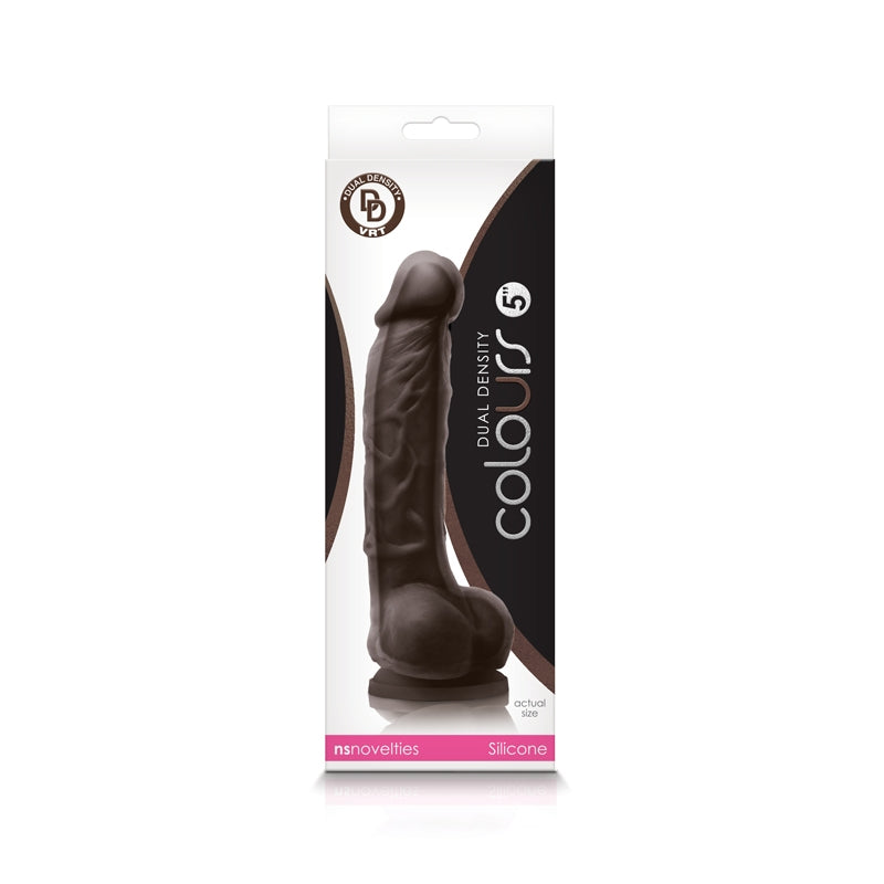 NS - Colours - Dual Density - 5" Dildo - Dark Brown