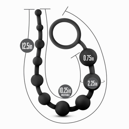 Blush - Platinum - Silicone 10 Anal Beads - Black