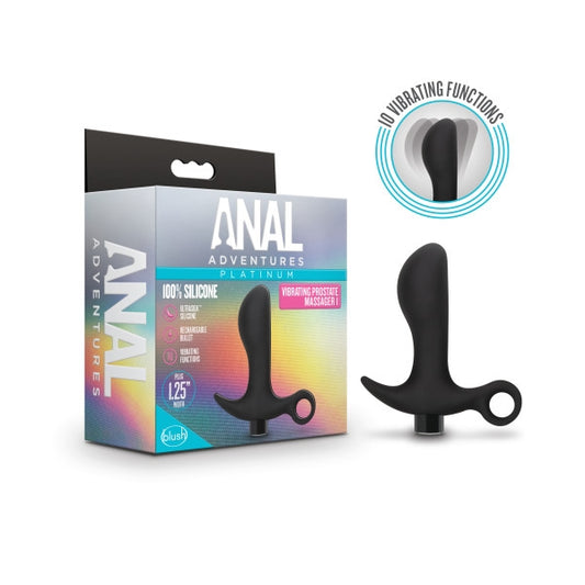 Blush - Platinum - Silicone Vibrating Prostate Massager 01 - Black