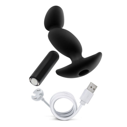 Blush - Platinum - Silicone Vibrating Prostate Massager 04 - Black