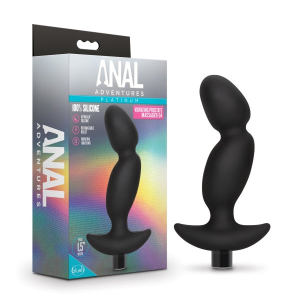 Blush - Platinum - Silicone Vibrating Prostate Massager 04 - Black