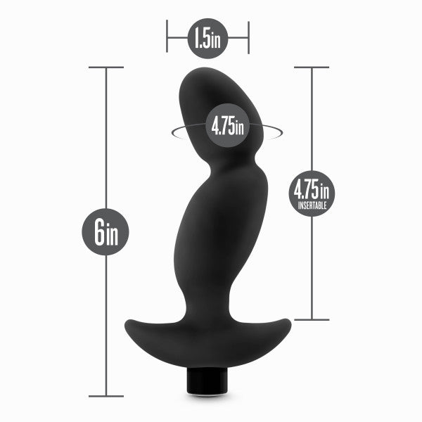 Blush - Platinum - Silicone Vibrating Prostate Massager 04 - Black