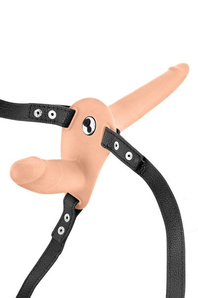 FT Vibrating Strap-On with Double Dildo Flesh