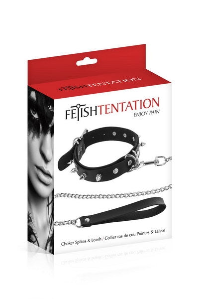 FT Choker with Metal Spikes and Rings