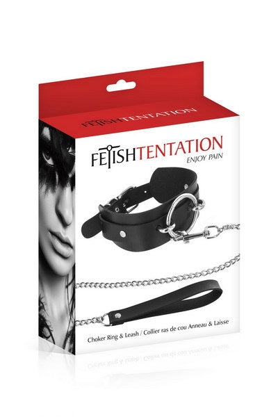 FT Choker with Leash Black