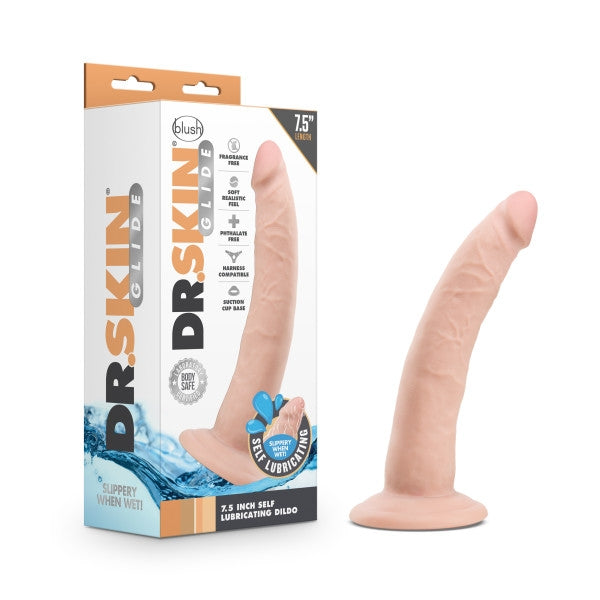 Blush - Dr. Skin Glide - 7.5 inch Self Lubricating Dildo - Vanilla