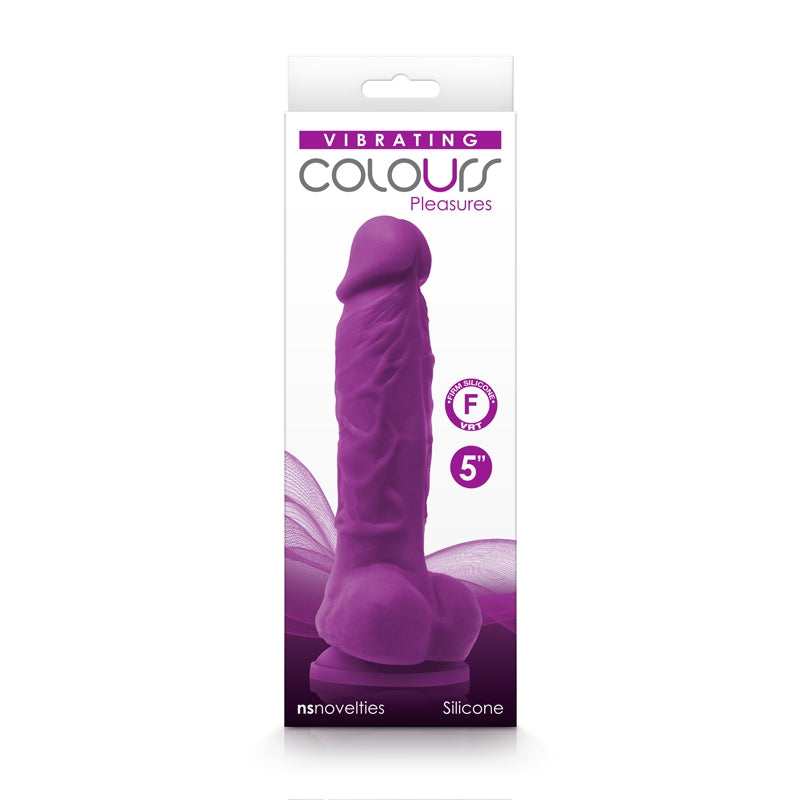 NS - Colours - Pleasures - Vibrating - 5" Dildo - Purple