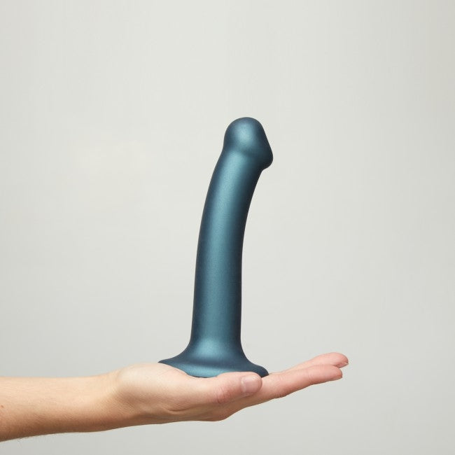 StrapOnMe Mono Density Dildo Metallic Duck Blue Size M Shine (MSRP CAD$89.99)