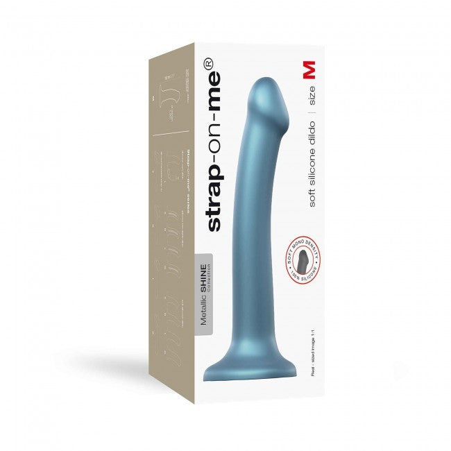 StrapOnMe Mono Density Dildo Metallic Duck Blue Size M Shine (MSRP CAD$89.99)