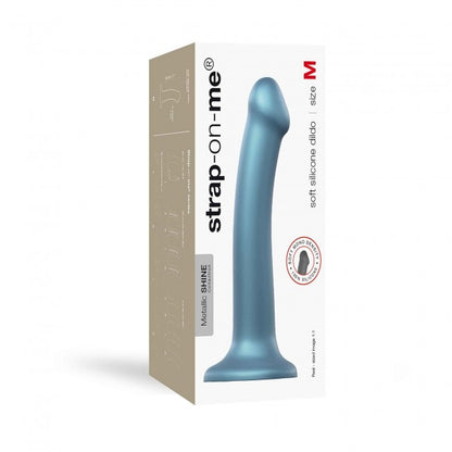 StrapOnMe Mono Density Dildo Metallic Duck Blue Size M Shine (MSRP CAD$89.99)