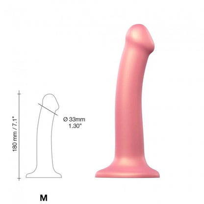 StrapOnMe Mono Density Dildo Metallic Vieux Rose Size M Shine (MSRP CAD$89.99)
