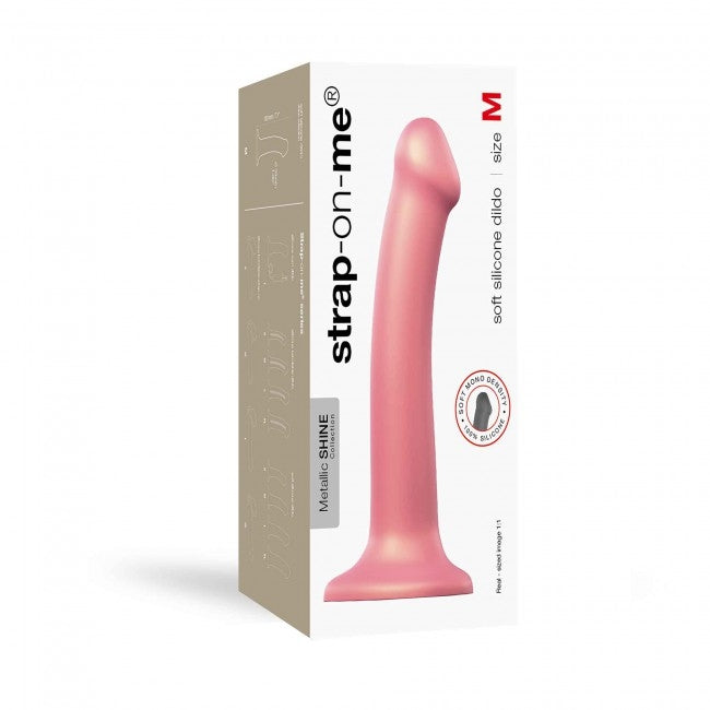 StrapOnMe Mono Density Dildo Metallic Vieux Rose Size M Shine (MSRP CAD$89.99)