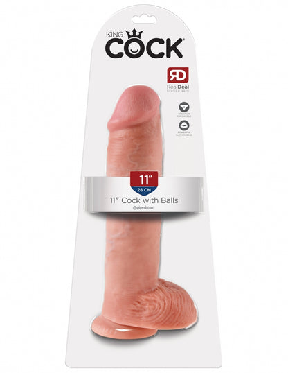 King Cock 11" Cock w Balls Light