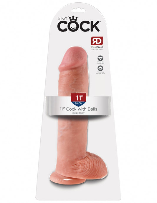 King Cock 11" Cock w Balls Light