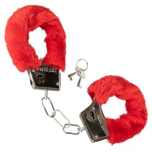 California Exotic Playful Furry Cuffs - Red