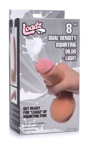 Loadz - 8" Dual Density Squirting Dildo - Light