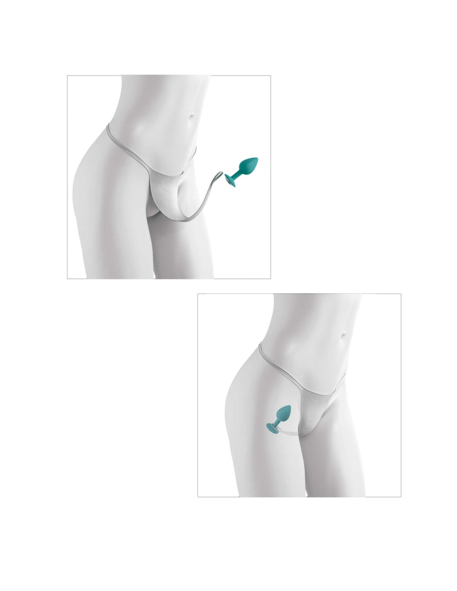 Hookup Panties Crotchless Secret Gem - Fits Size S-L White/Blue