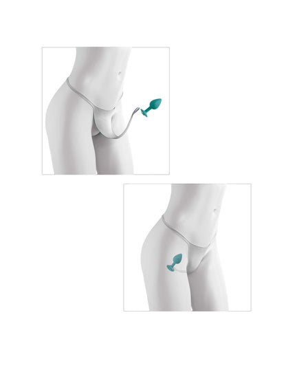 Hookup Panties Crotchless Secret Gem - Fits Size S-L White/Blue