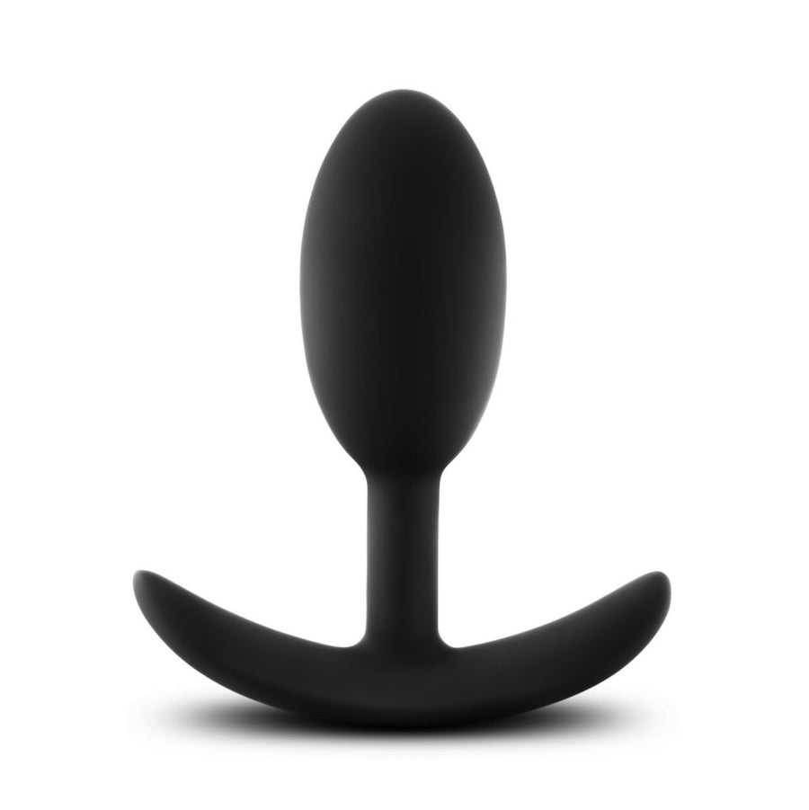 Blush - Anal Adventures Platinum - Silicone Vibra Slim Plug - Medium - Black