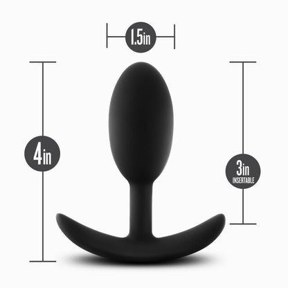 Blush - Anal Adventures Platinum - Silicone Vibra Slim Plug - Medium - Black