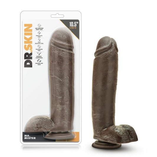 Blush - Dr. Skin - Mr. Mister 10.5" Dildo with Suction - Chocolate
