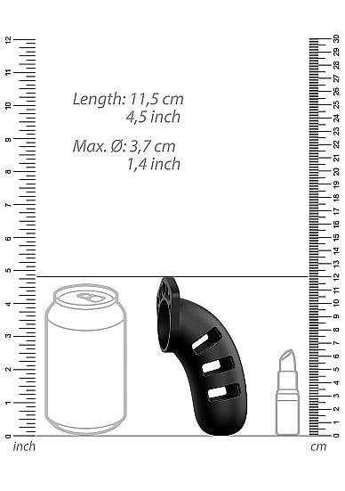 Shots - ManCage - Model 21 - Chastity - 4.5" - Silicone Cock Cage - Black