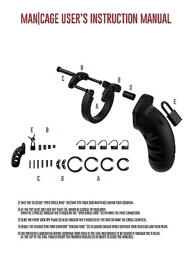 Shots - ManCage - Model 21 - Chastity - 4.5" - Silicone Cock Cage - Black