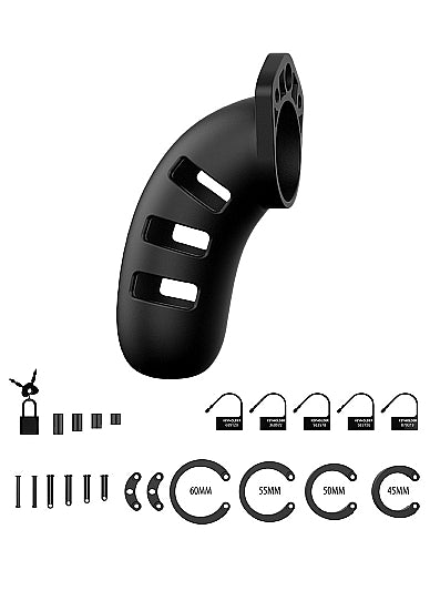 Shots - ManCage - Model 21 - Chastity - 4.5" - Silicone Cock Cage - Black