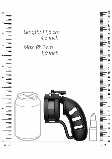 Shots - ManCage - Model 19 - Chastity - 4.5" - Silicone Cage Ballsplitter - Black