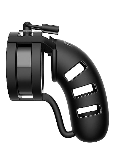 Shots - ManCage - Model 19 - Chastity - 4.5" - Silicone Cage Ballsplitter - Black